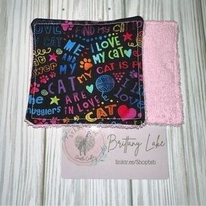 Cat lover Reusable makeup remover pads (2 pack) handmade new